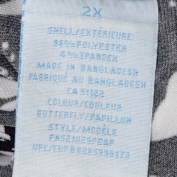 Women's Black and White Sleeveless Blouse, Cowl Neck, Size 2x, Penmans - Picture 5 of 6